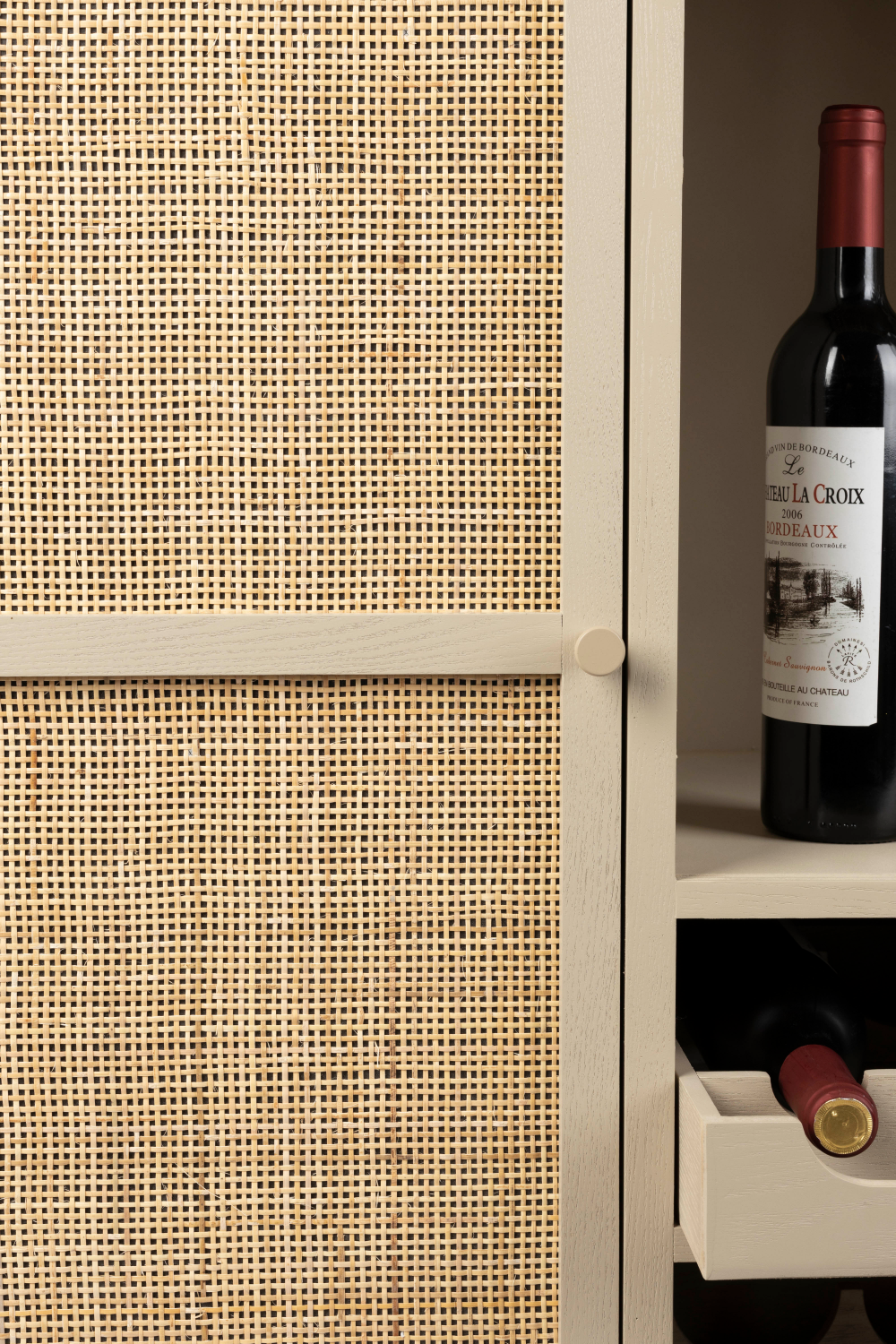Beige Wooden Wine Cabinet | DF Amaya | OROA.com