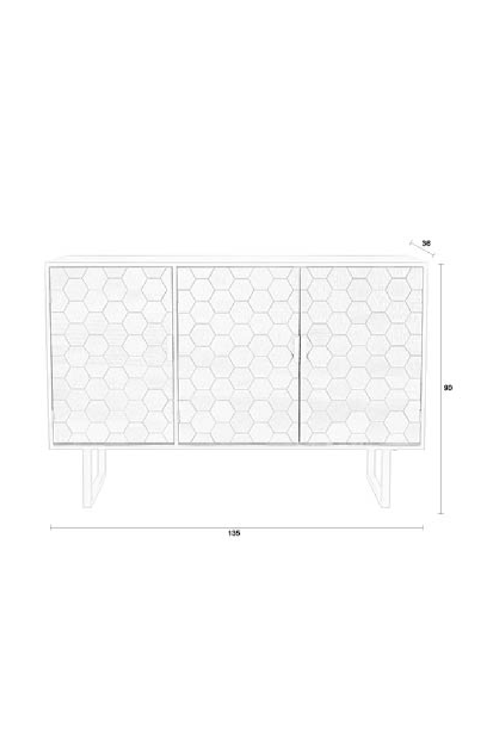Hexagon Pattern Fir Wood Sideboard | DF Linc | OROA.com