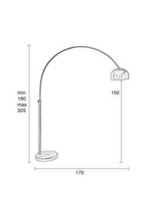 Brushed Metal Arched Floor Lamp | DF Bow | OROA.com