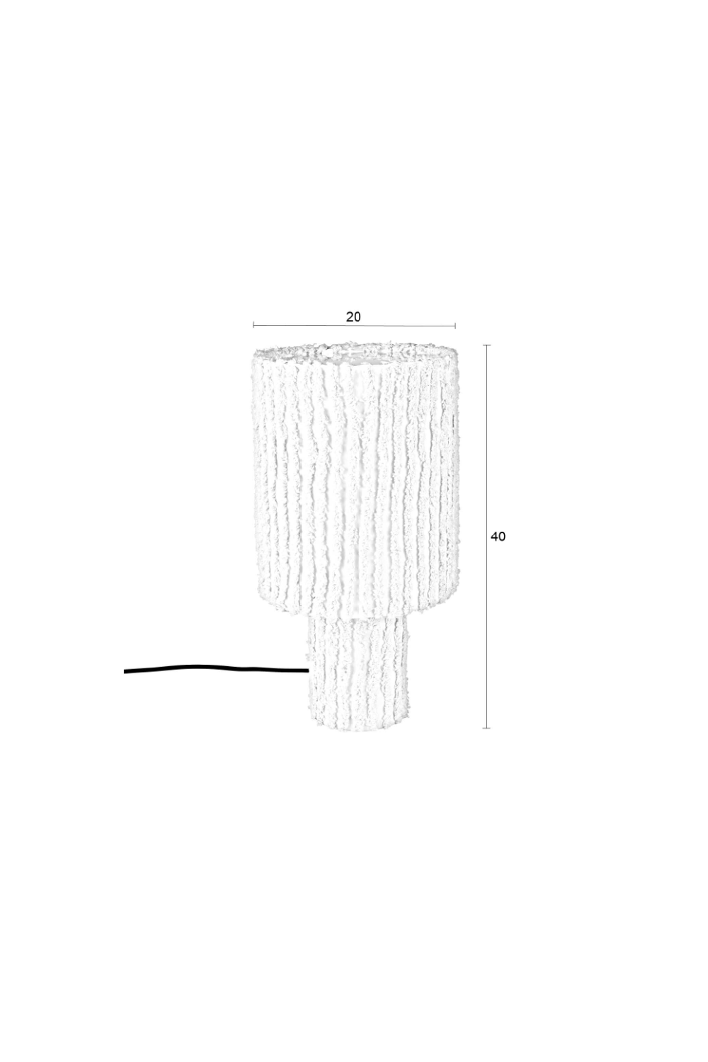 White Cotton Table Lamp | DF Arjun | OROA.com