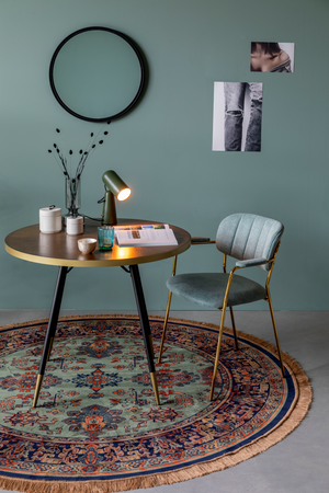 Round Green Vintage Carpet | DF Raz | Oroatrade.com