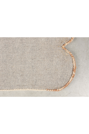 Beige Wool Patterned Carpet 5' x 8' | DF Mundra | OROA.com