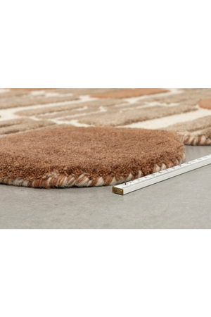 Beige Wool Patterned Carpet 5' x 8' | DF Mundra | OROA.com