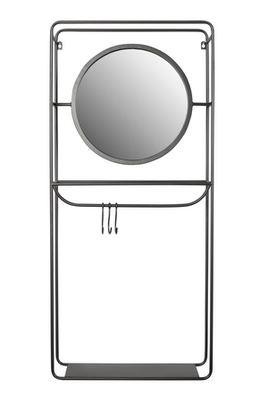 Gray Wall Rack With Mirror | DF Duco | OROA.com