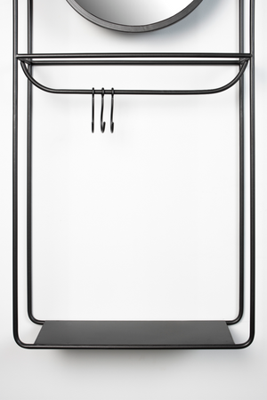 Gray Wall Rack With Mirror | DF Duco | OROA.com