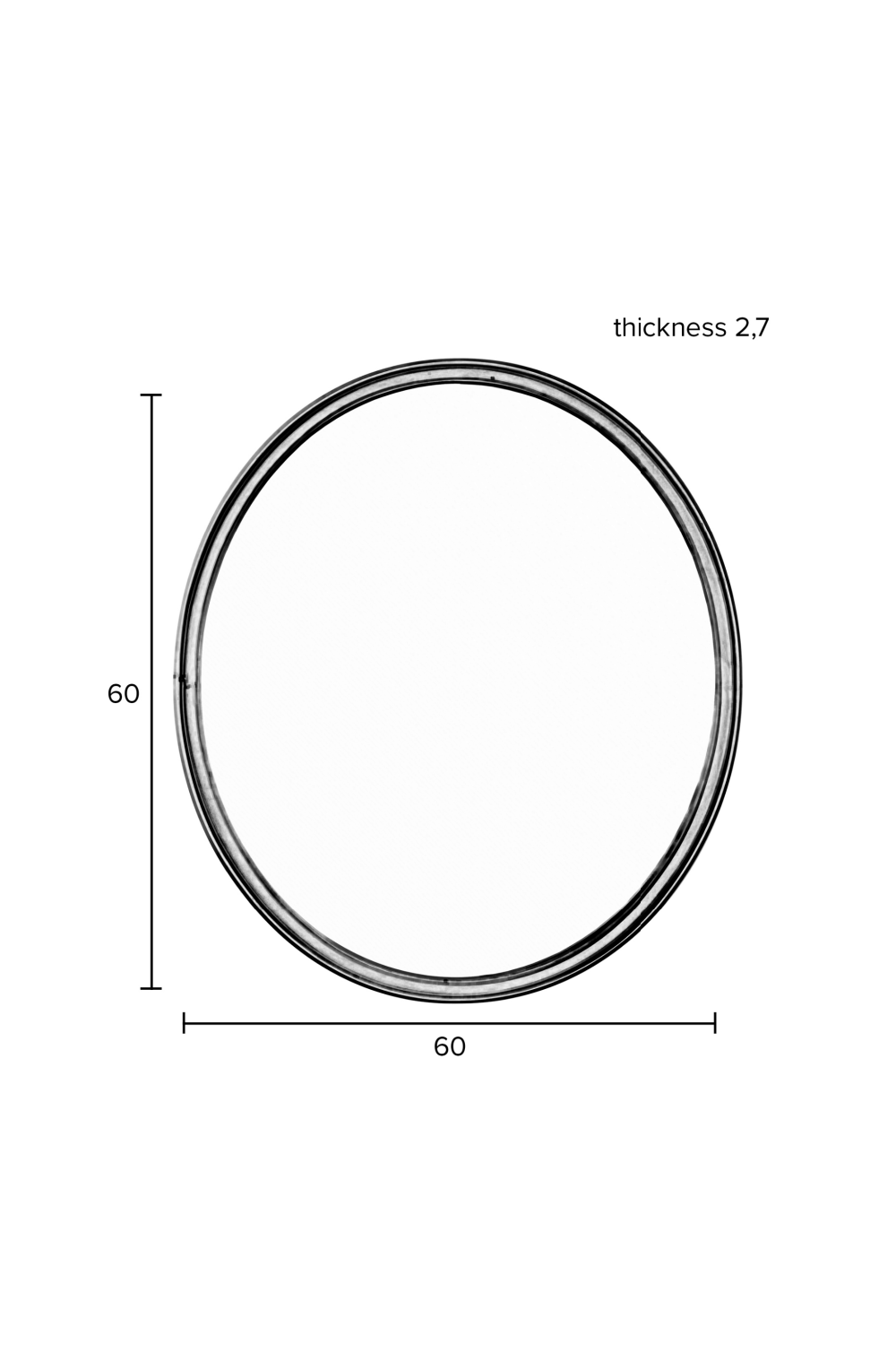Round Black Minimalist Mirror | DF Matz | Oroa.com