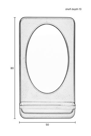 Metal Framed Mirror Shelf | DF Pascal | OROA.com