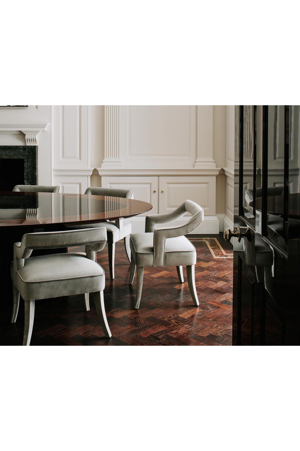 Gray Velvet Dining Armchair | Liang & Eimil Calvin | Oroa.com