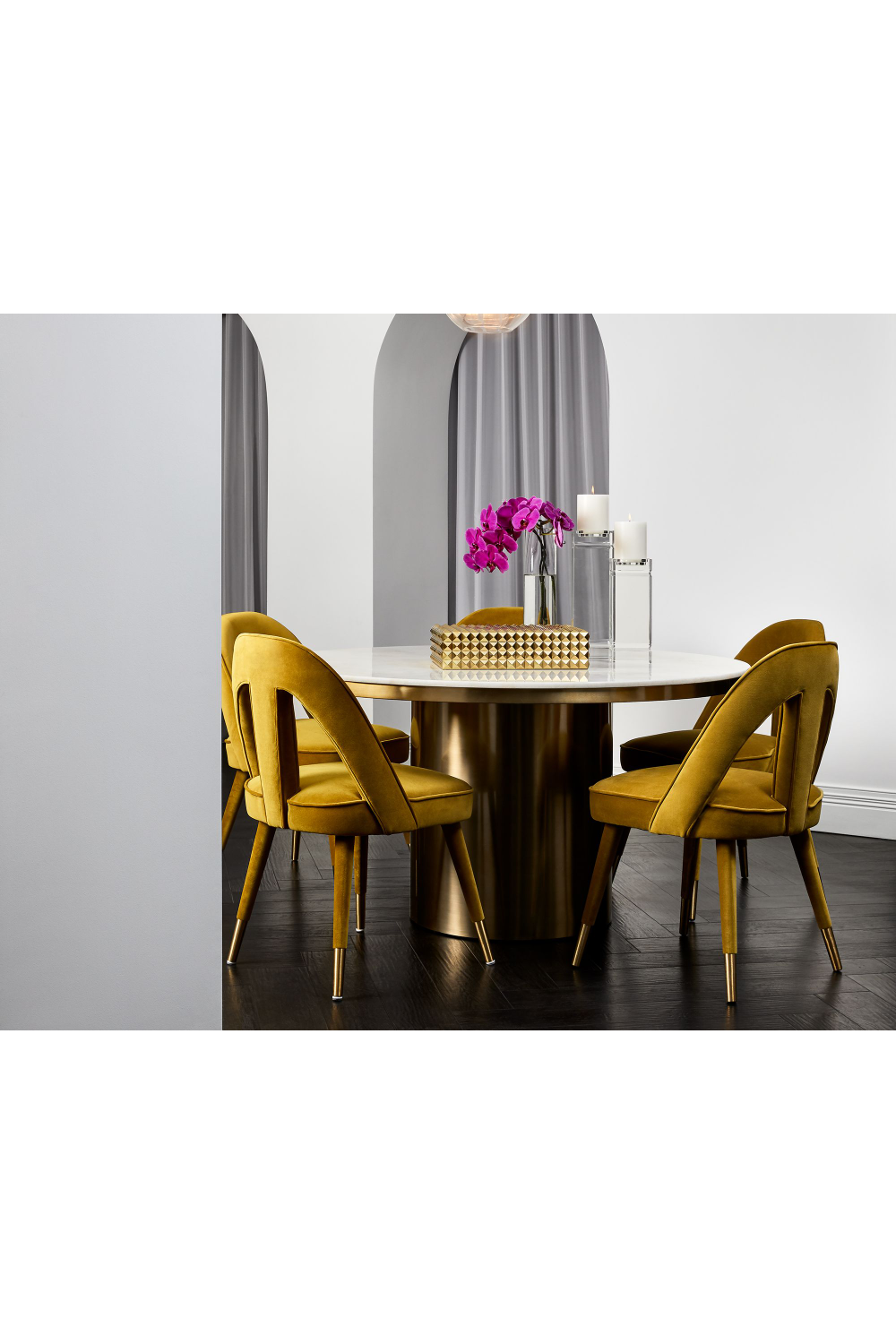 Mustard Velvet Dining Chair | Liang & Eimil Pigalle  | Oroa.com