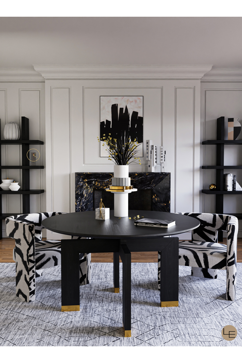 Large Black Oak Dining Table | Liang & Eimil Ponte | Oroa.com