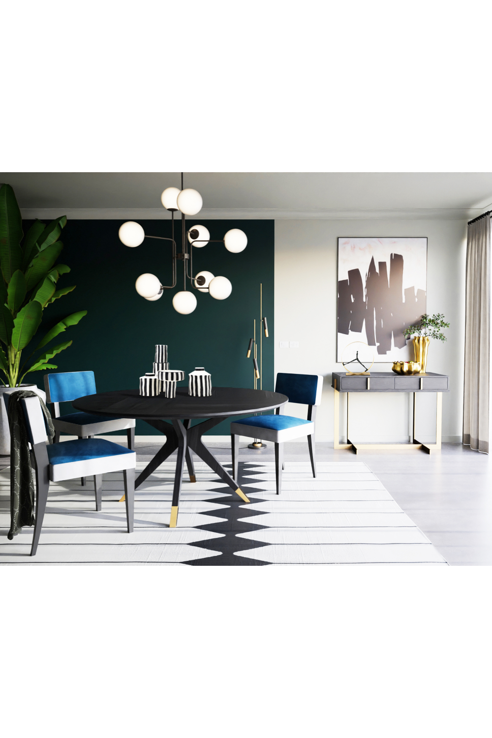 Black Round Oak Dining Table (M) | Liang & Eimil Anthology | Oroa.com