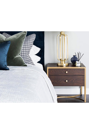 2-Drawer Brass Bedside Table | Liang & Eimil Rivoli | Oroa.com