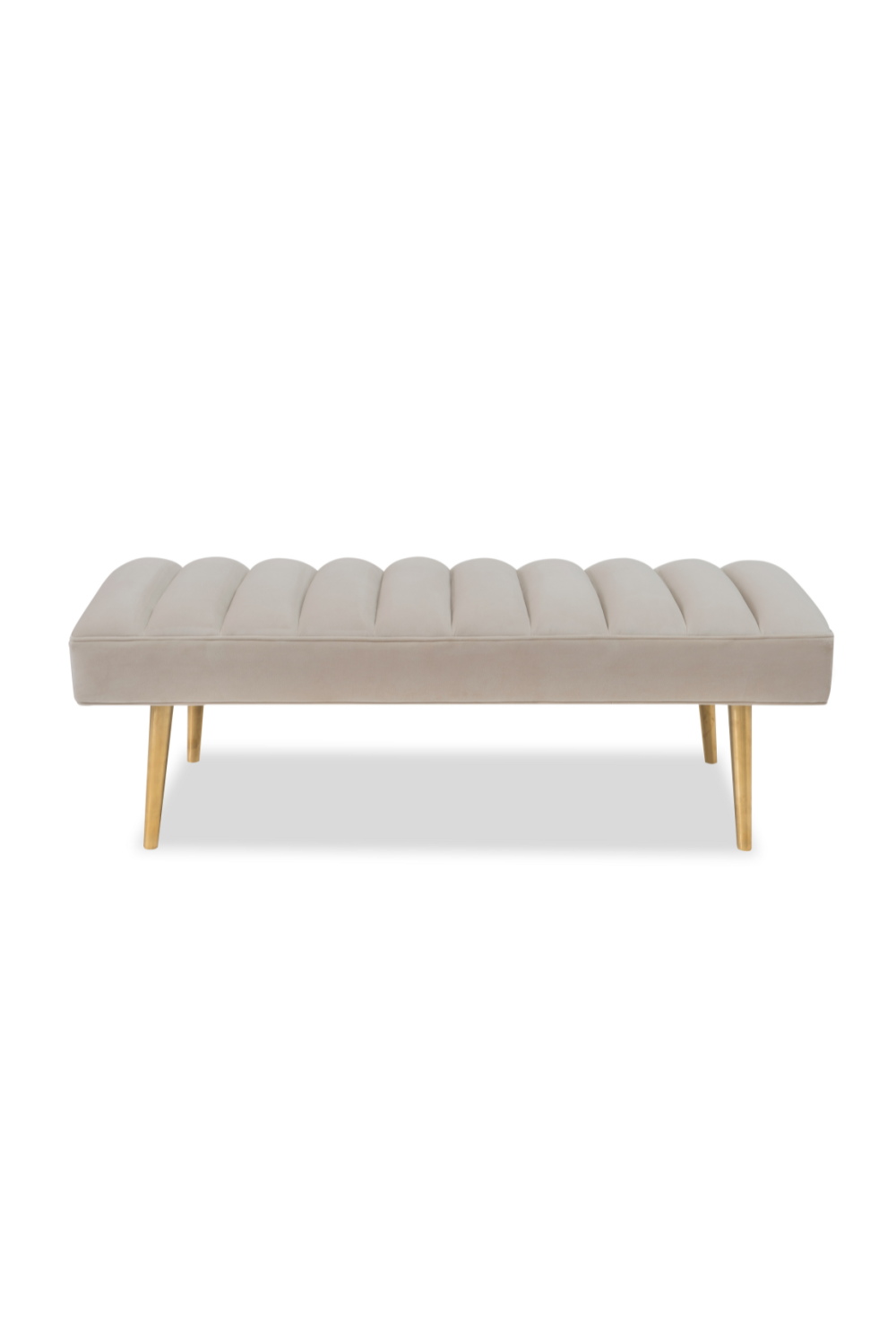 Cream Velvet Channelled Bench | Liang & Eimil Rosso | Oroa.com