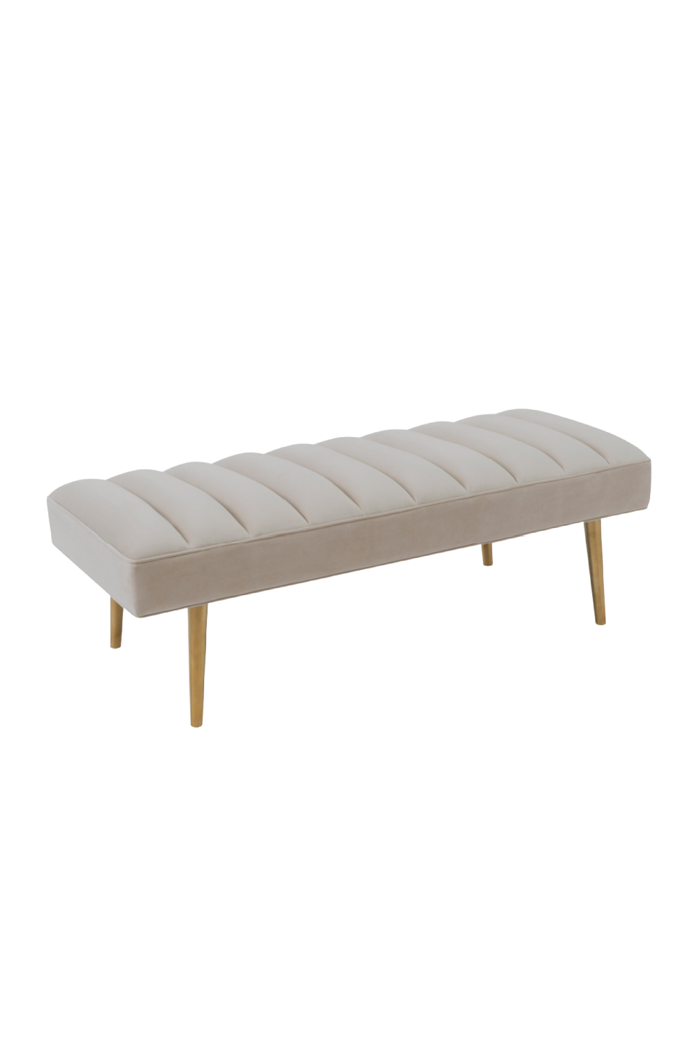 Cream Velvet Channelled Bench | Liang & Eimil Rosso | Oroa.com