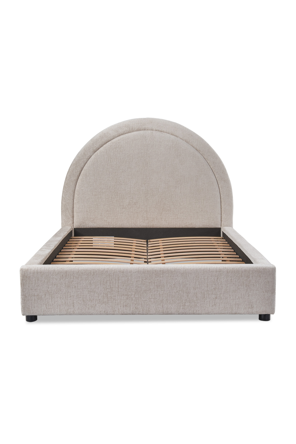 Taupe Chenille Arched King Bed | Liang & Eimil Lagos | Oroa.com