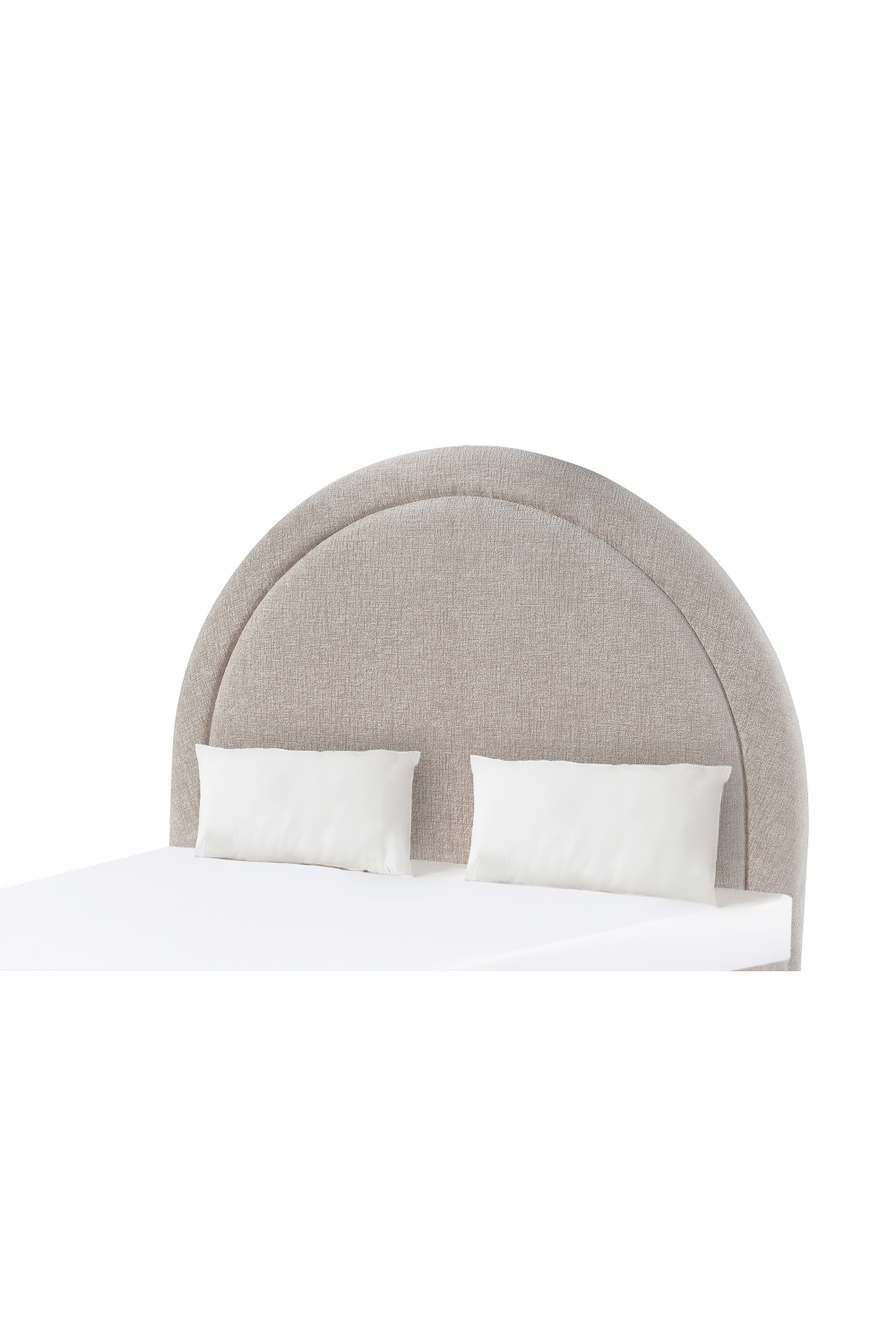 Taupe Chenille Arched King Bed | Liang & Eimil Lagos | Oroa.com