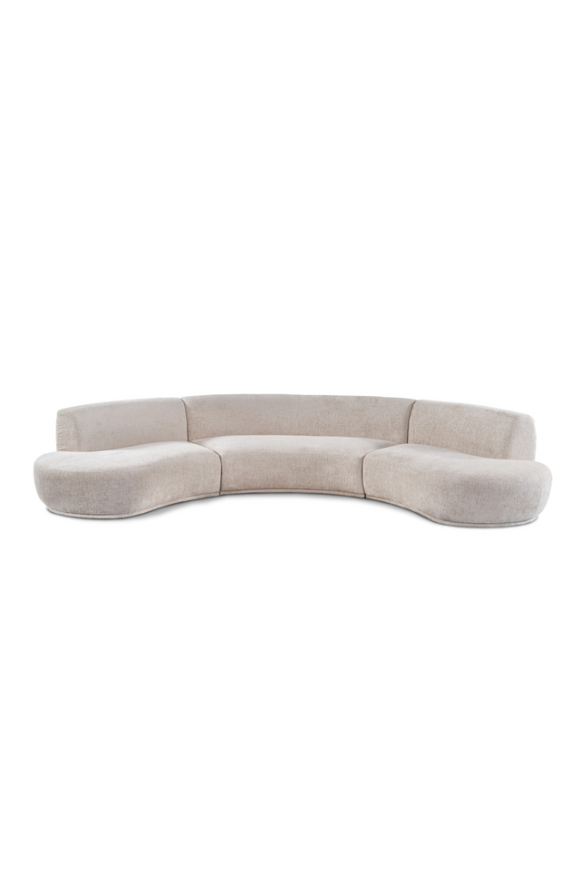 Taupe Chenille Curved Sofa | Liang & Eimil Pip | Oroa.com