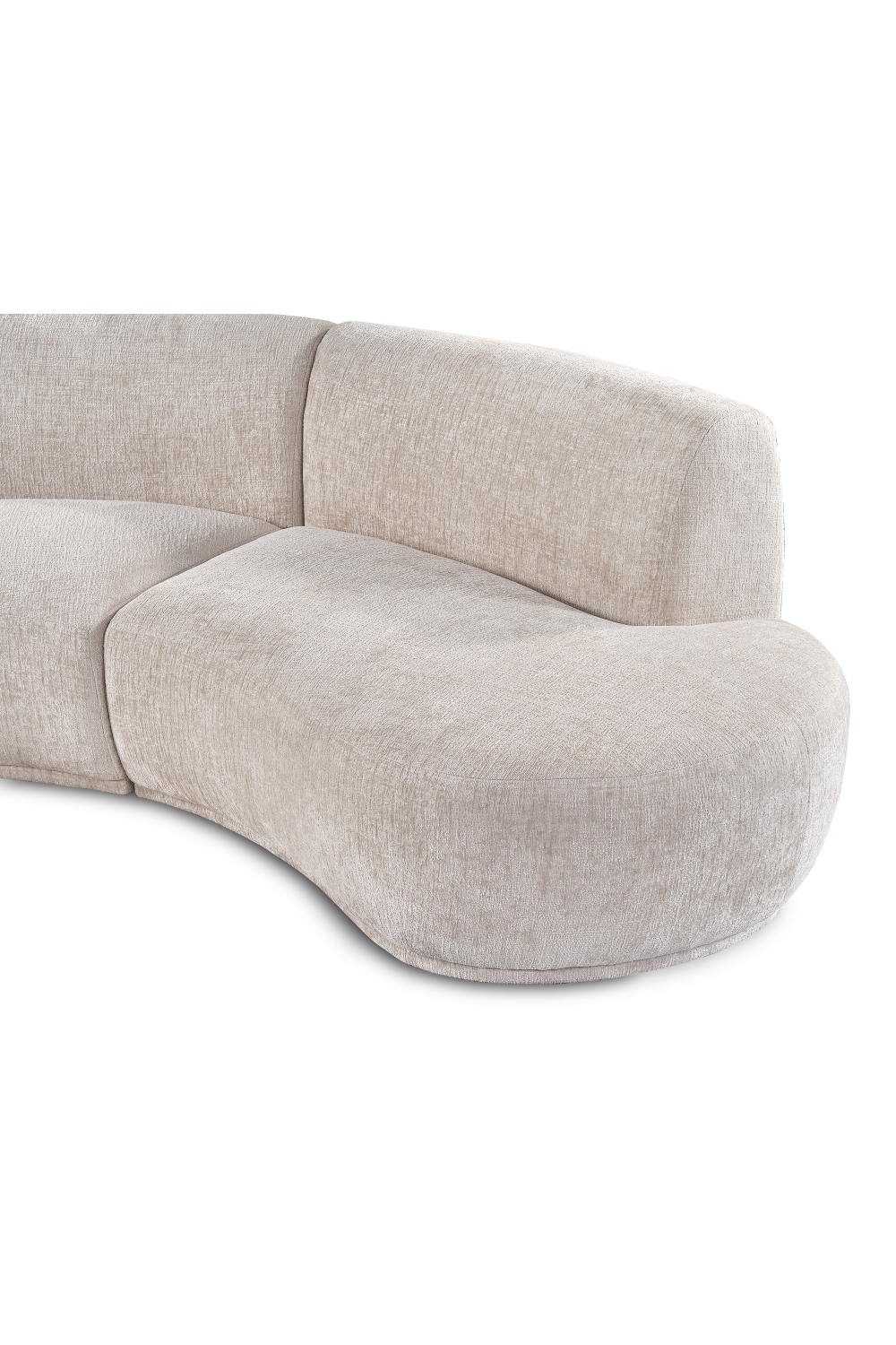 Taupe Chenille Curved Sofa | Liang & Eimil Pip | Oroa.com