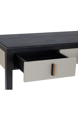 Taupe Leather 3-Drawer Dressing Table | Liang & Eimil Garda | Oroa.com
