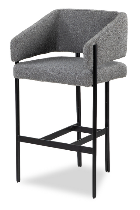 Gray Bouclé Bar Stool | Liang & Eimil Tatler | OROA.com