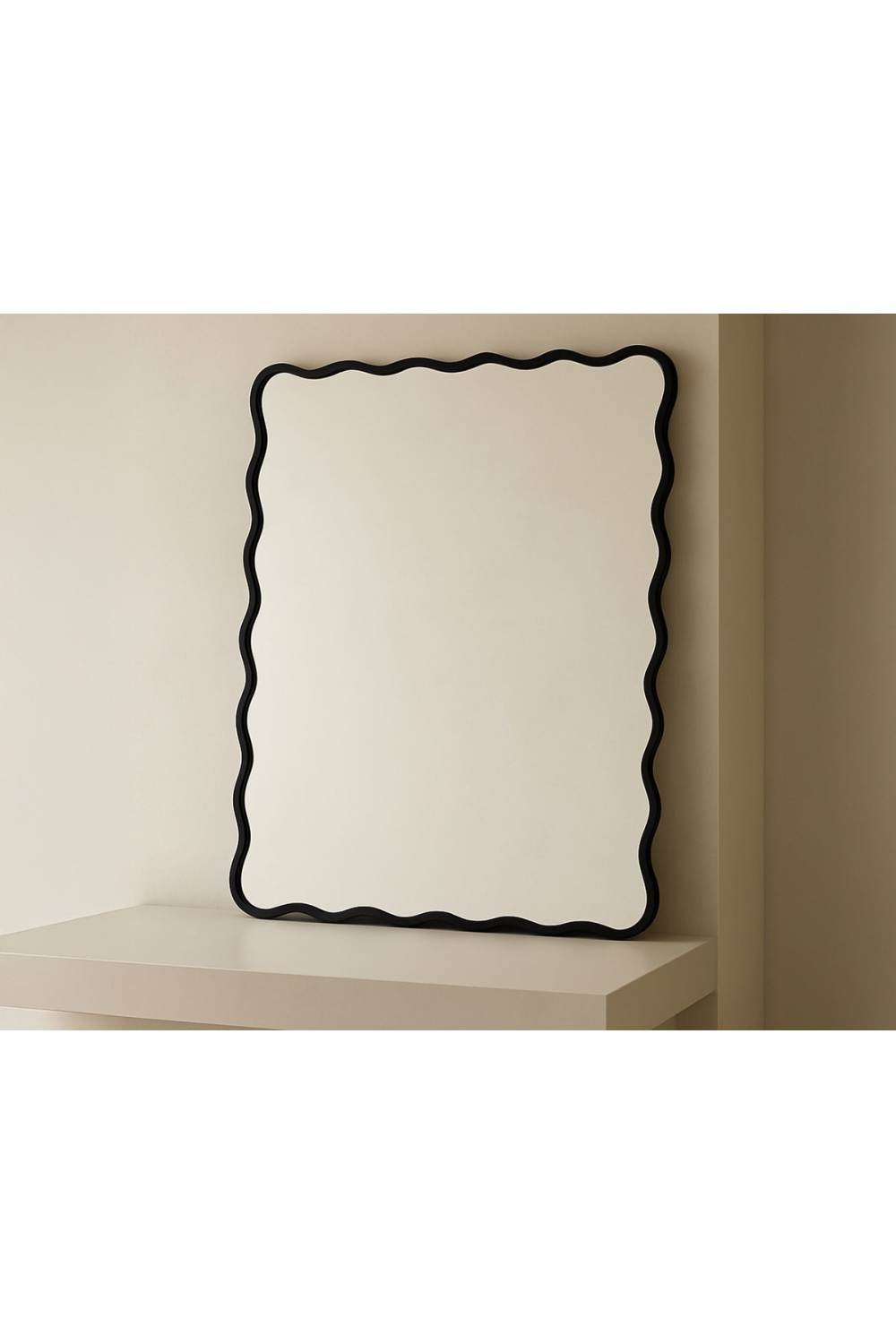 Scalloped Black Wall Mirror | Liang & Eimil Talia | Oroa.com