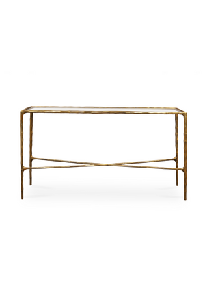 Cobra Console Table – Textured Antique Brass and Glass | Oroa.com