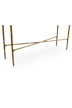 Cobra Console Table – Textured Antique Brass and Glass | Oroa.com