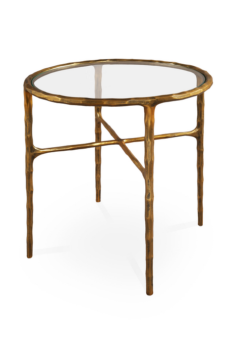 Textured Brass Round Side Table | Liang & Eimil Cobra | Oroa.com