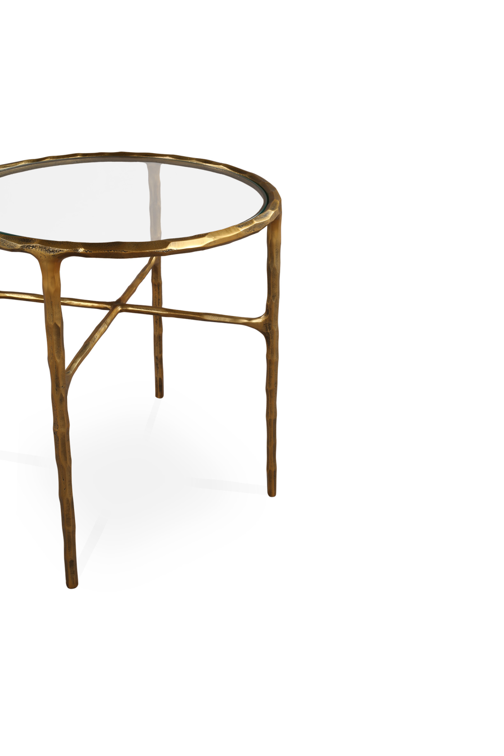Textured Brass Round Side Table | Liang & Eimil Cobra | Oroa.com