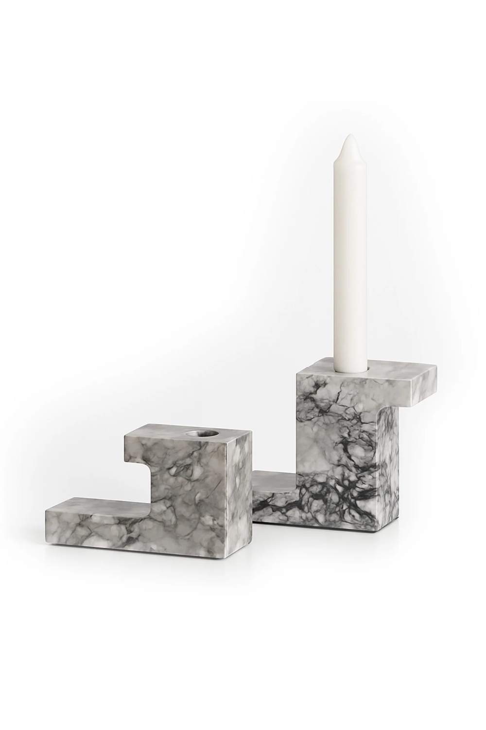 Gray & White Marble Candle Holders (2) | Liang & Eimil Arco | Oroa.com