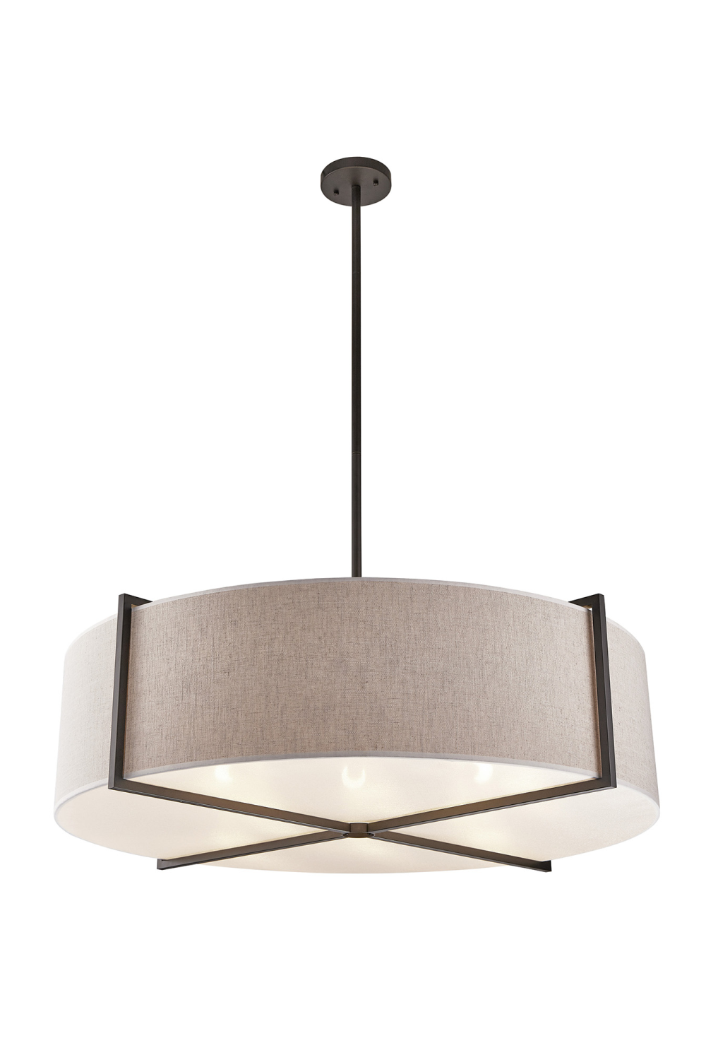 Beige Linen Drum Pendant Lamp L | Liang & Eimil Sanderson | Oroa.com