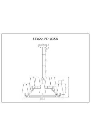 12 Conincal Shades Chandelier | Liang & Eimil Gildan | Oroa.com