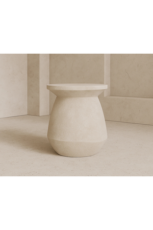 Ivory Concrete Sculptured Side Table | Liang & Eimil Poki | Oroa.com