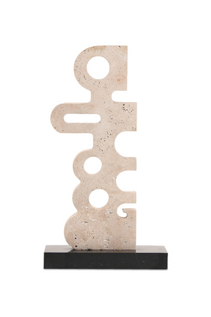 Beige Travertine Modern Sculpture | Liang & Eimil Sculpted Serenity | Oroa.com