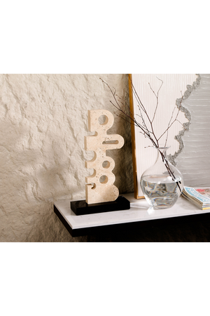 Beige Travertine Modern Sculpture | Liang & Eimil Sculpted Serenity | Oroa.com