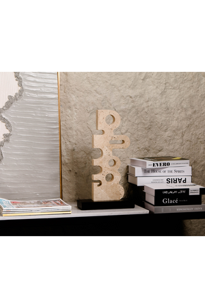Beige Travertine Modern Sculpture | Liang & Eimil Sculpted Serenity | Oroa.com