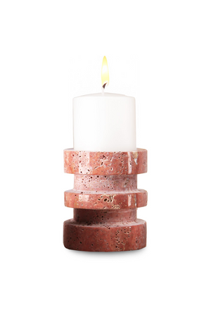 Red Travertine Candle Holder | Liang & Eimil Crimson Rise | Oroa.com