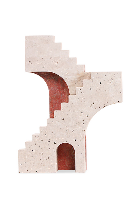 Beige Travertine Stairs Sculpture | Liang & Eimil Arched Legacy | Oroa.com
