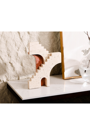 Beige Travertine Stairs Sculpture | Liang & Eimil Arched Legacy | Oroa.com