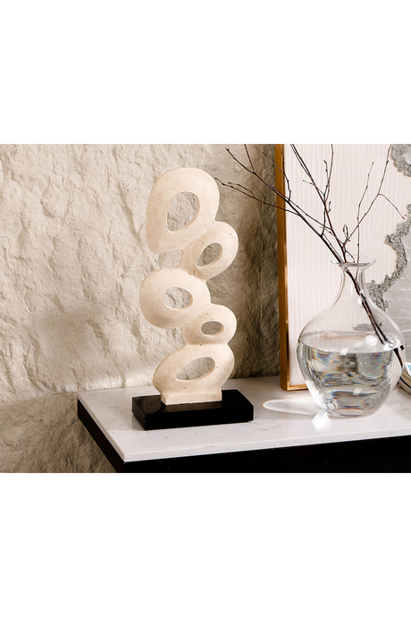 Beige Travertine Stacked Sculpture | Liang & Eimil Stone Flow | Oroa.com
