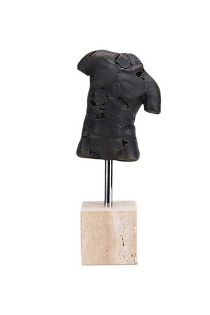 Dark Bronze Torso Sculpture | Liang & Eimil Scarred Elegance | Oroa.com