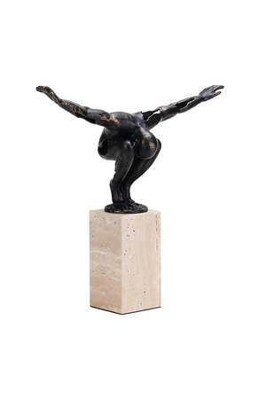 Kneeling Bronze Human Sculpture | Liang & Eimil Wings of Freedom