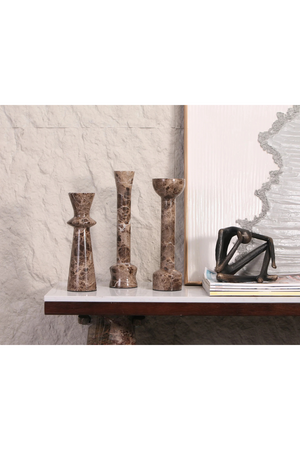 Dark Brown Marble Candle Holder | Liang & Eimil Melora | Oroa.com