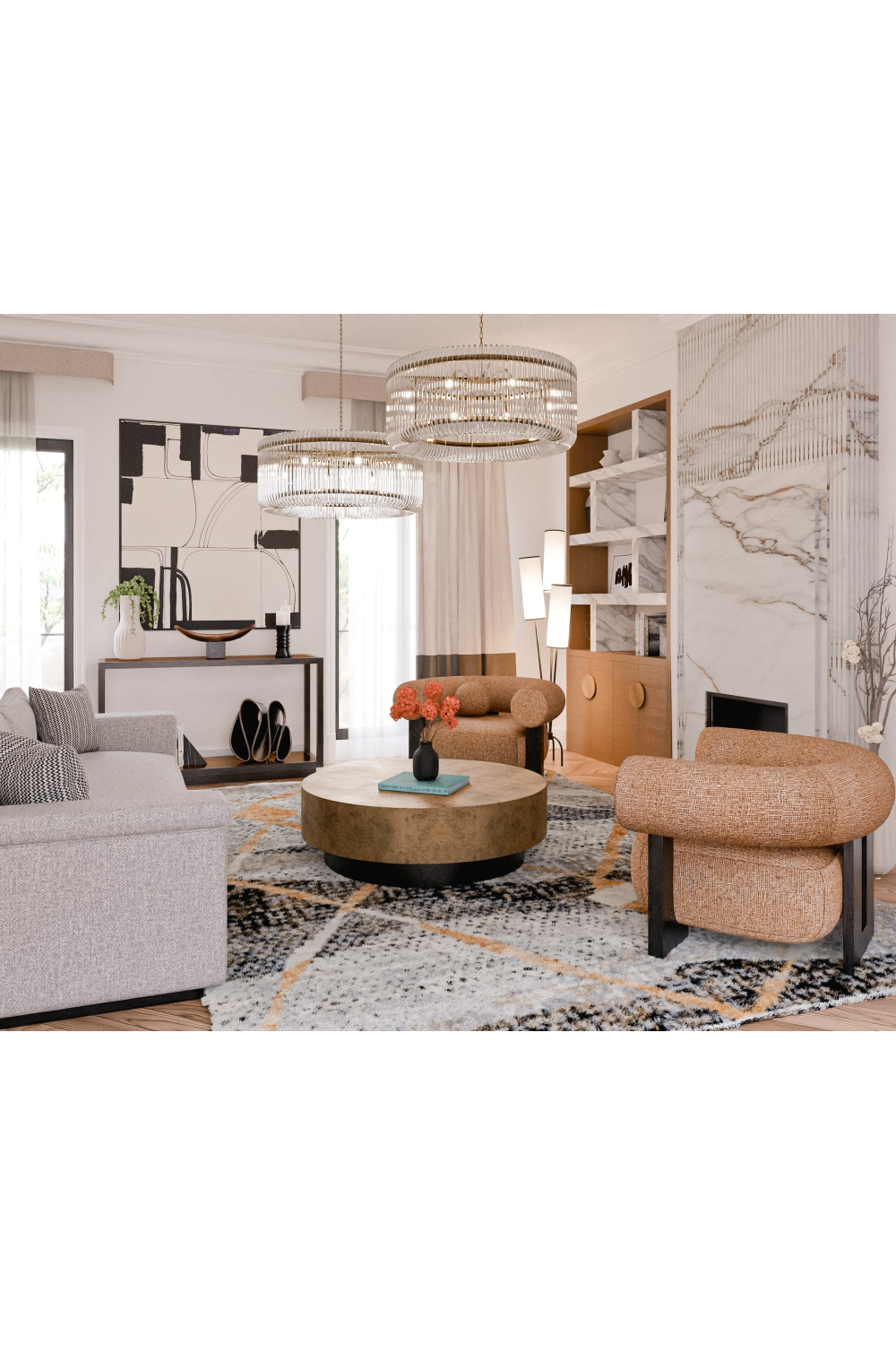 Trio Cylindrical Shade Floor Lamp | Liang & Eimil Trevi | Oroa.com