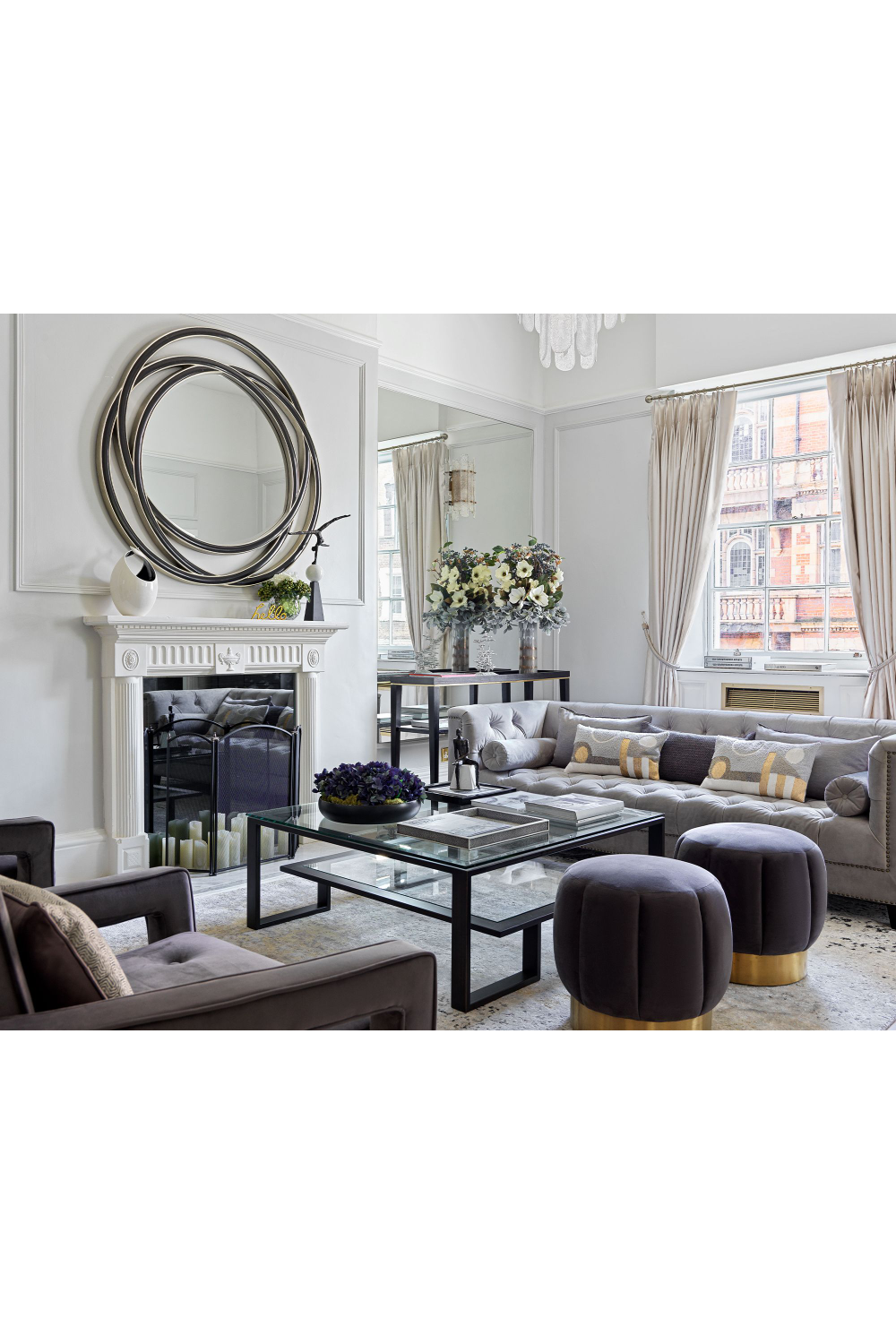 Bronze Framed Glass Coffee Table | Liang & Eimil Mayfair | Oroa.com