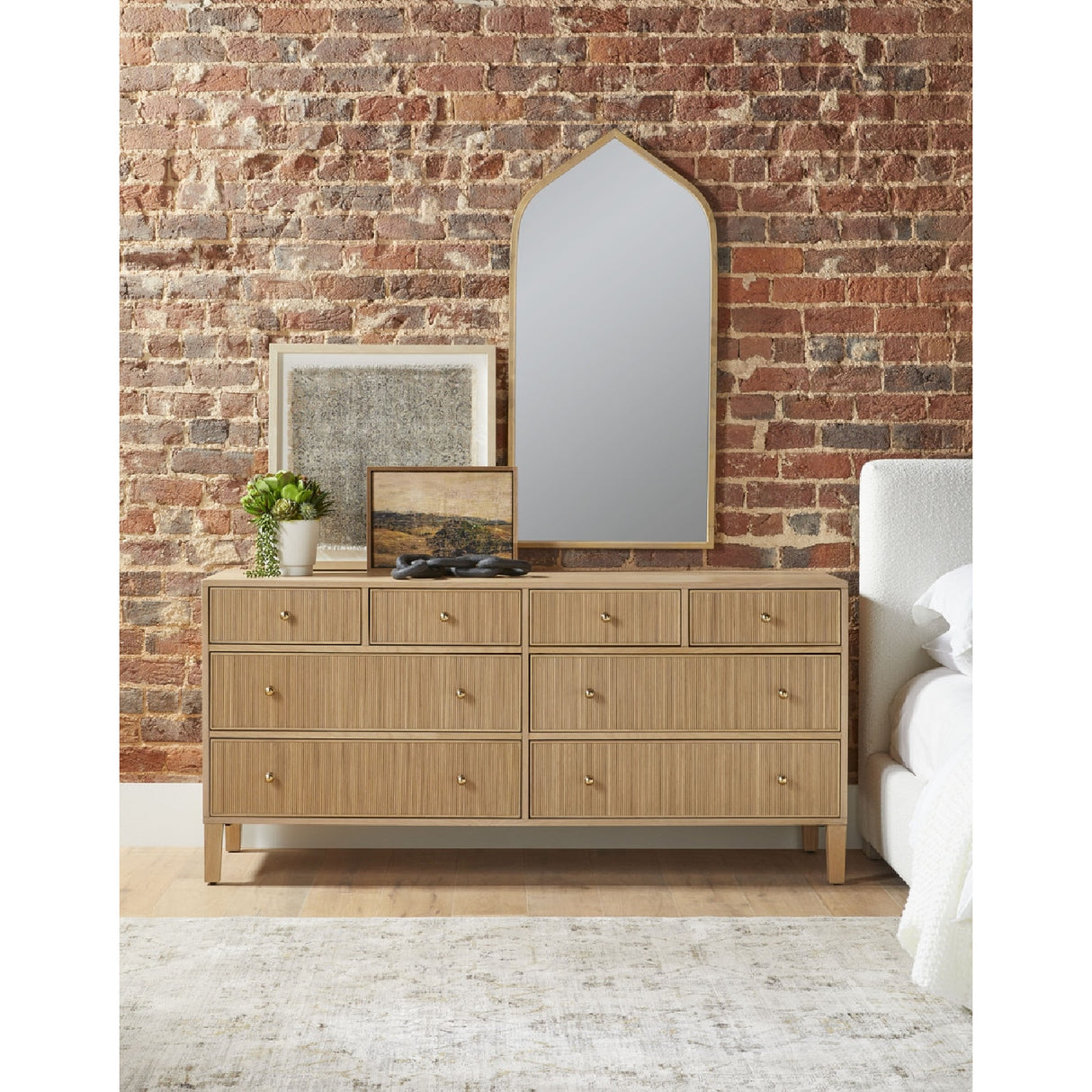   8-Drawer Oak Double Dresser | Oroa.com