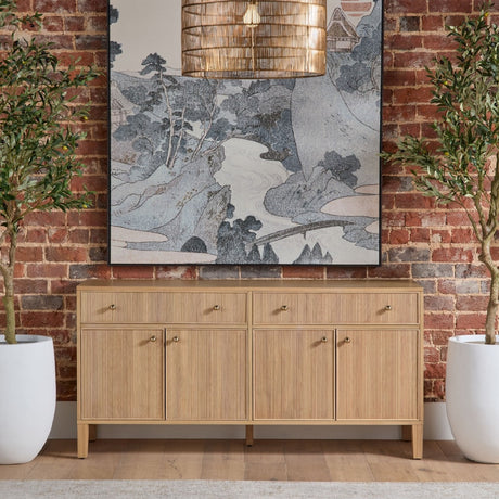   Fluted Solid Wood Media Sideboard | Oroa.com