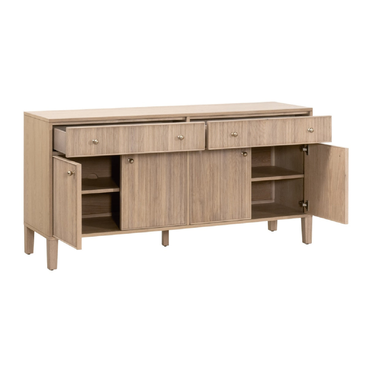   Fluted Solid Wood Media Sideboard | Oroa.com