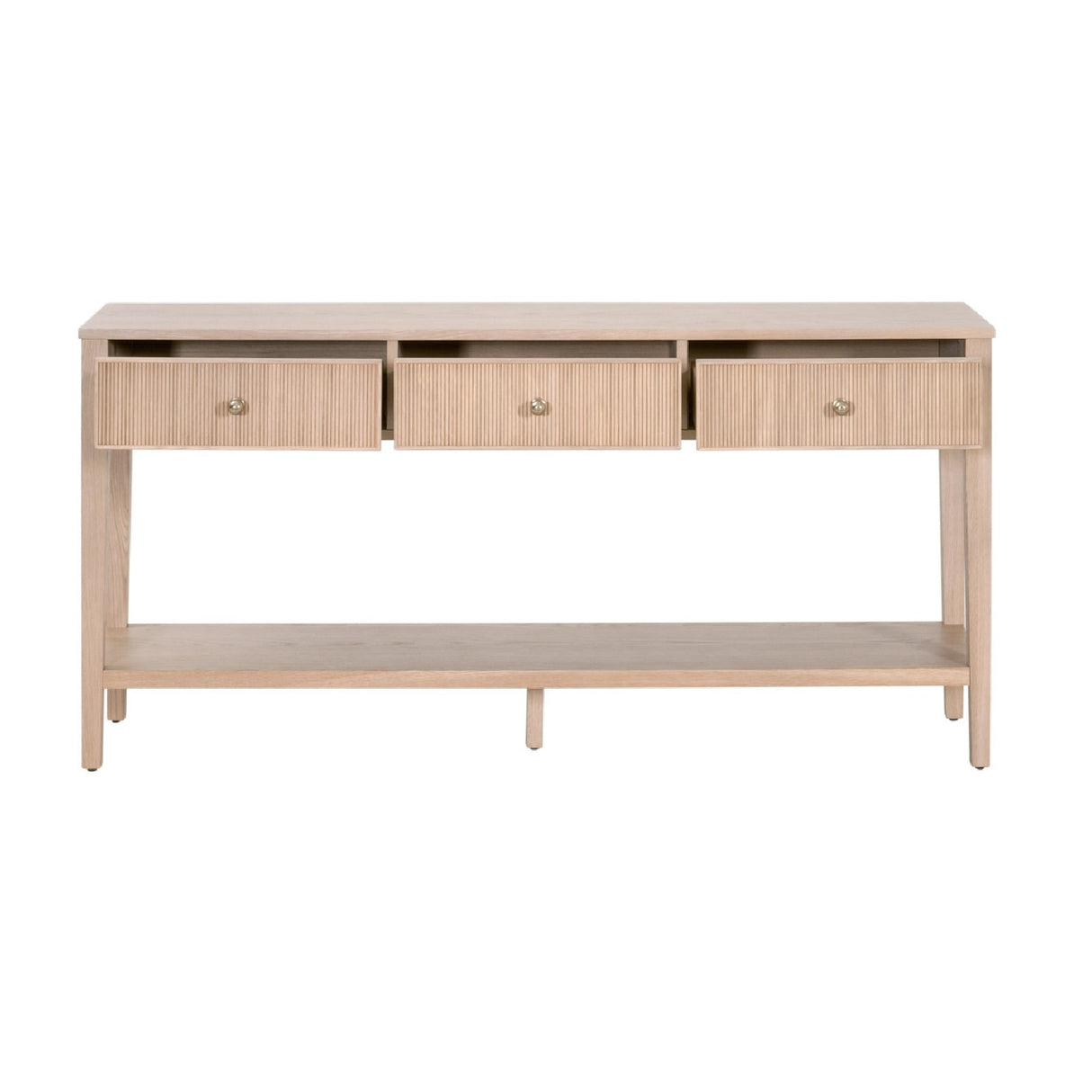   Natural Oak 3-Drawer Console Table | Oroa.com