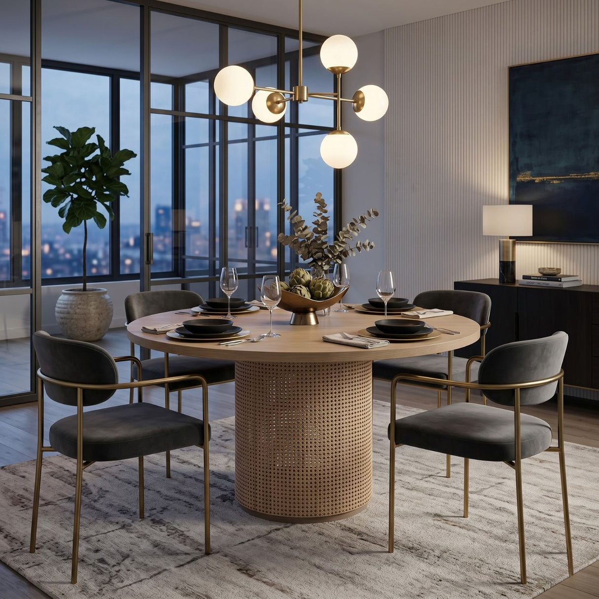   Natural Oak Round Dining Table | Oroa.com